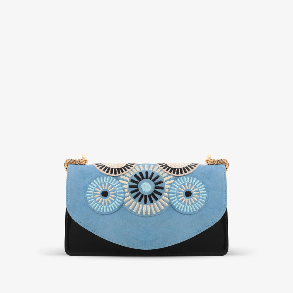 The Parama Blue Suede Leather Handbag - Vinci Leather