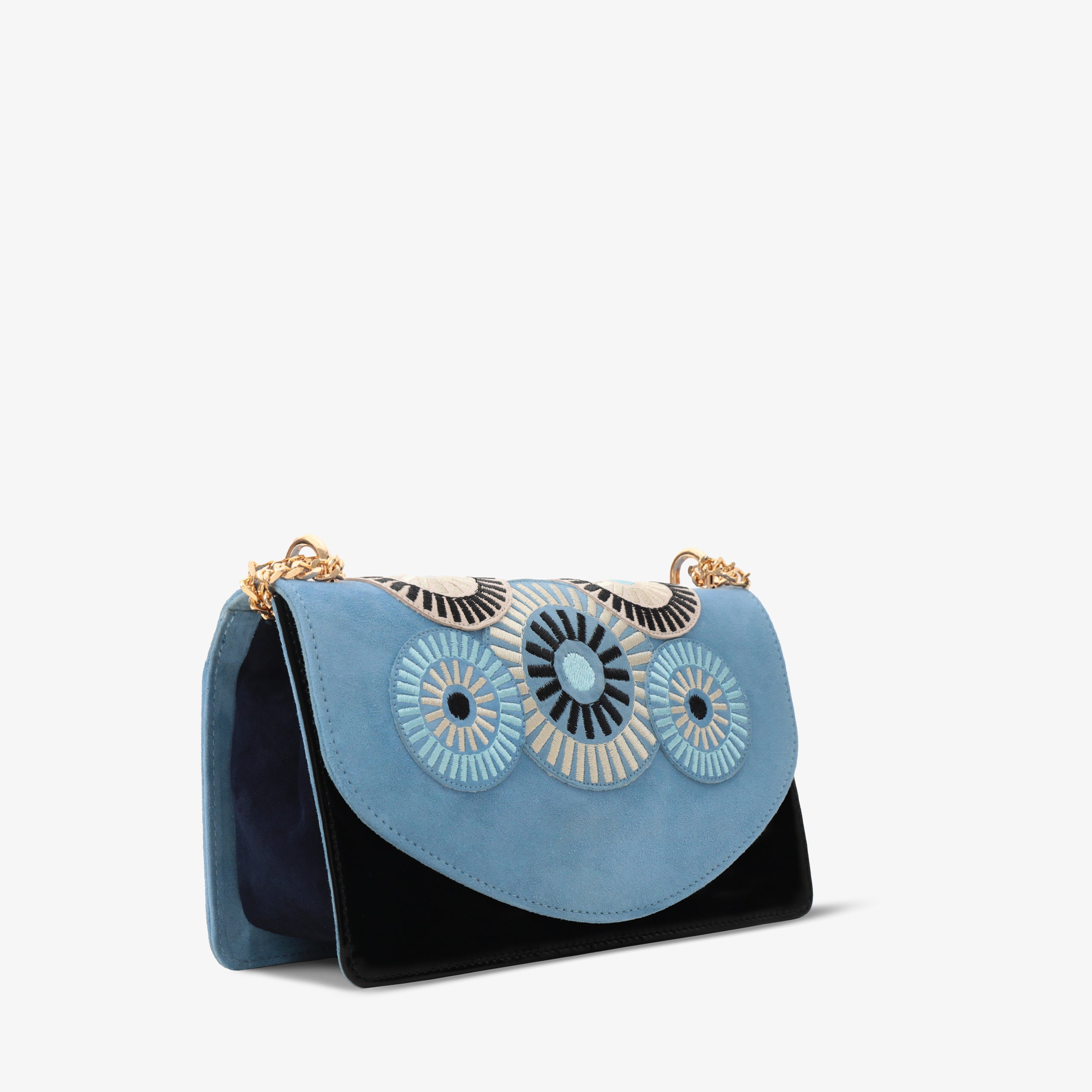 The Parama Blue Suede Leather Handbag - Vinci Leather