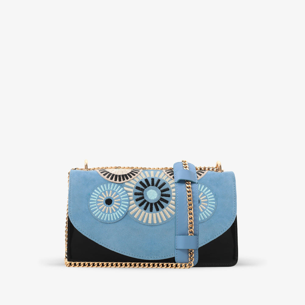 The Parama Blue Suede Leather Handbag - Vinci Leather