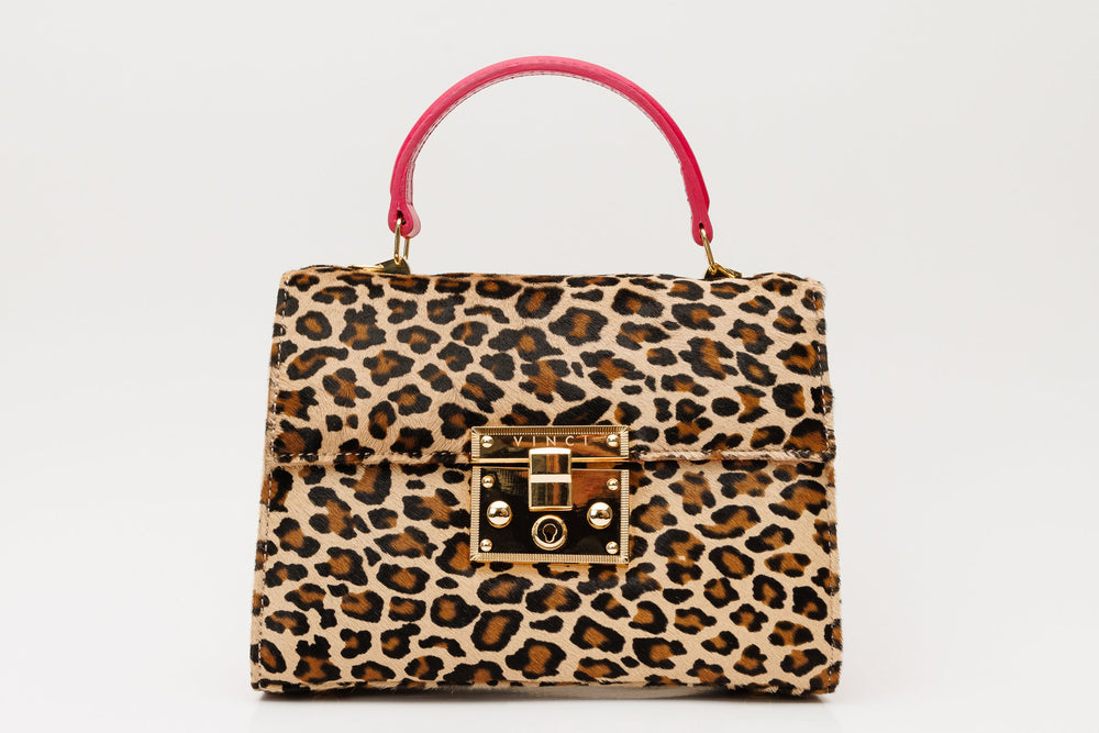The Olbia Leopard Leather Handbag - Vinci Leather