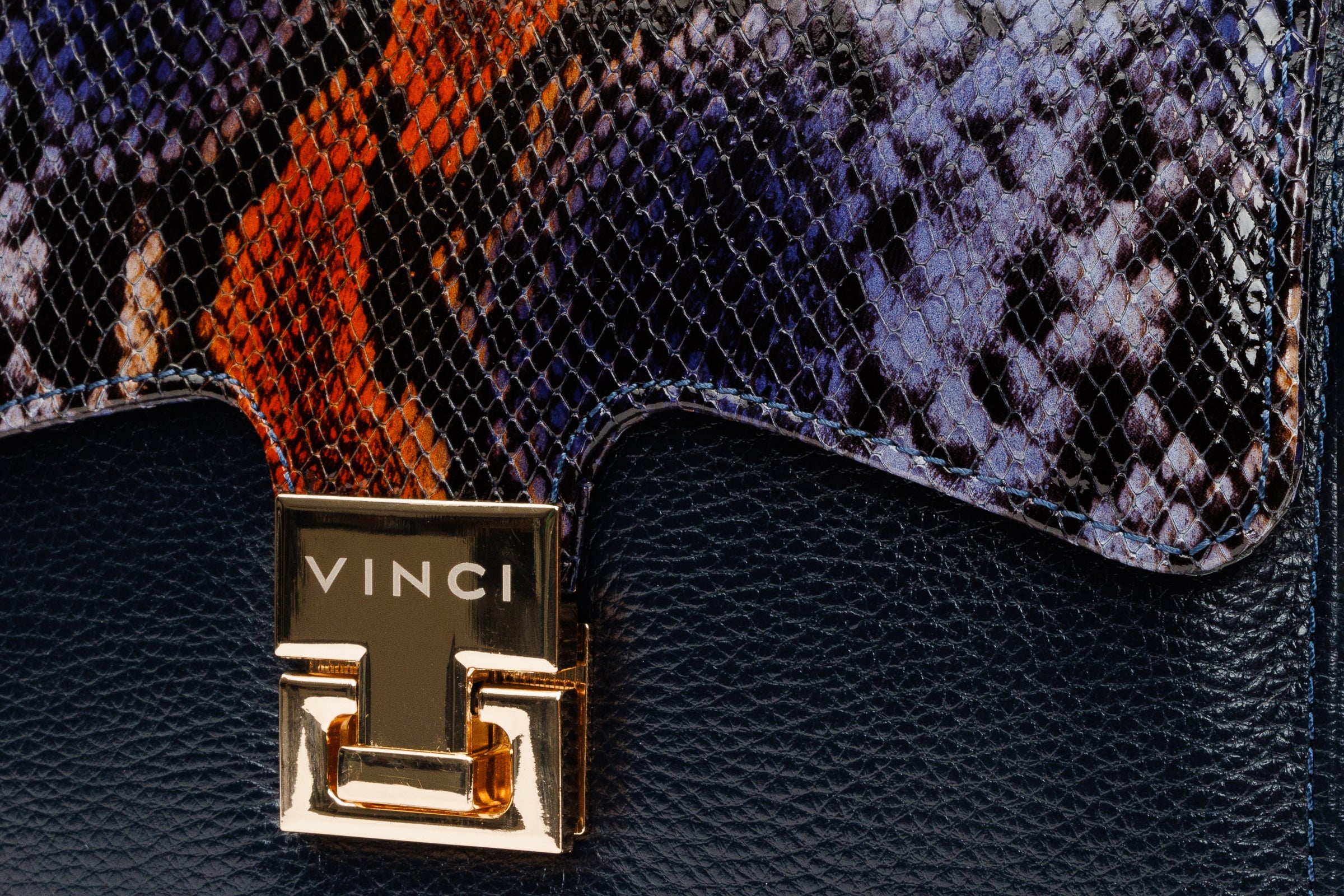 The Venezia Navy Blue Leather Handbag - Vinci Leather