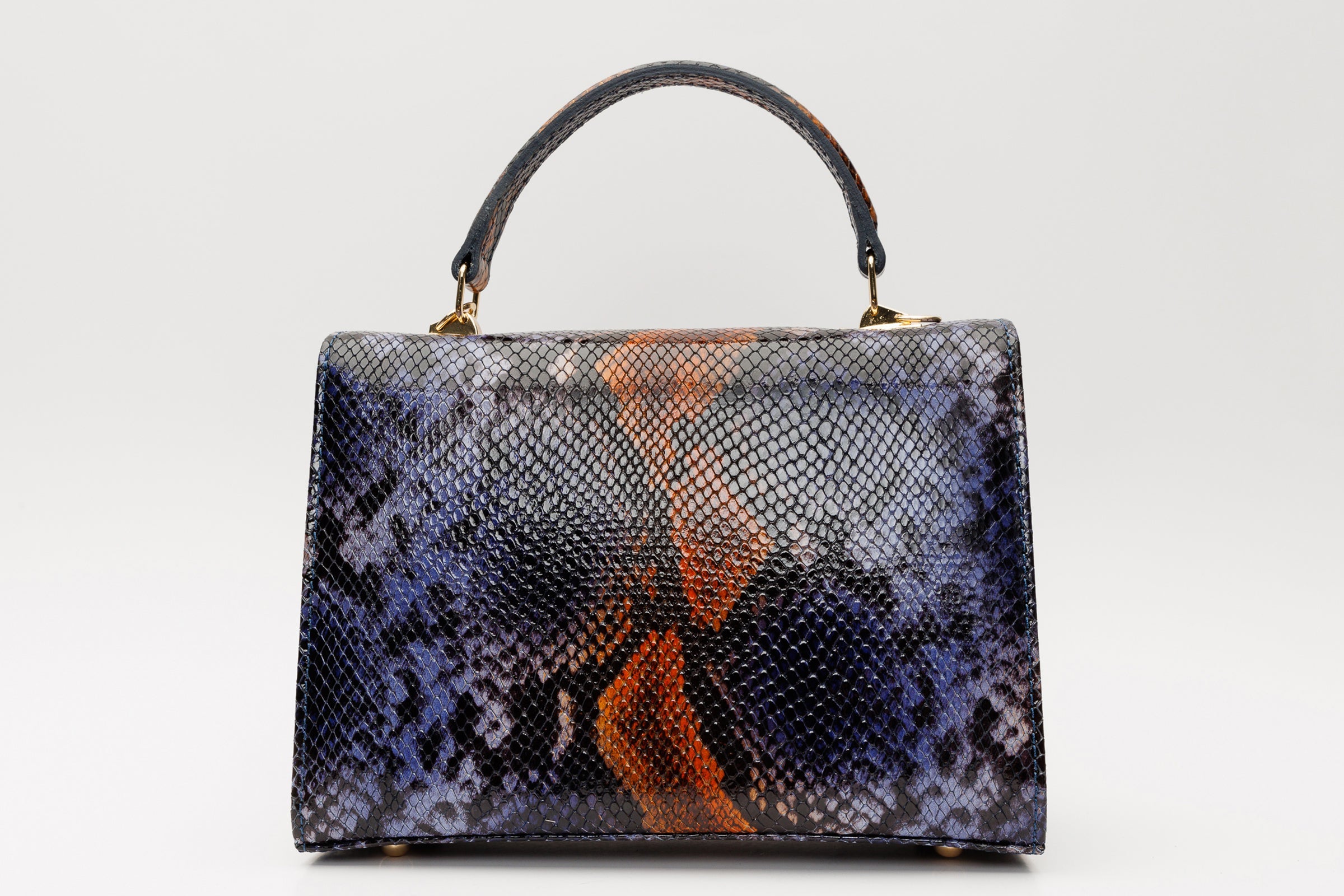 The Venezia Navy Blue Leather Handbag - Vinci Leather