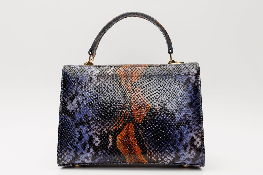 The Venezia Navy Blue Leather Handbag - Vinci Leather