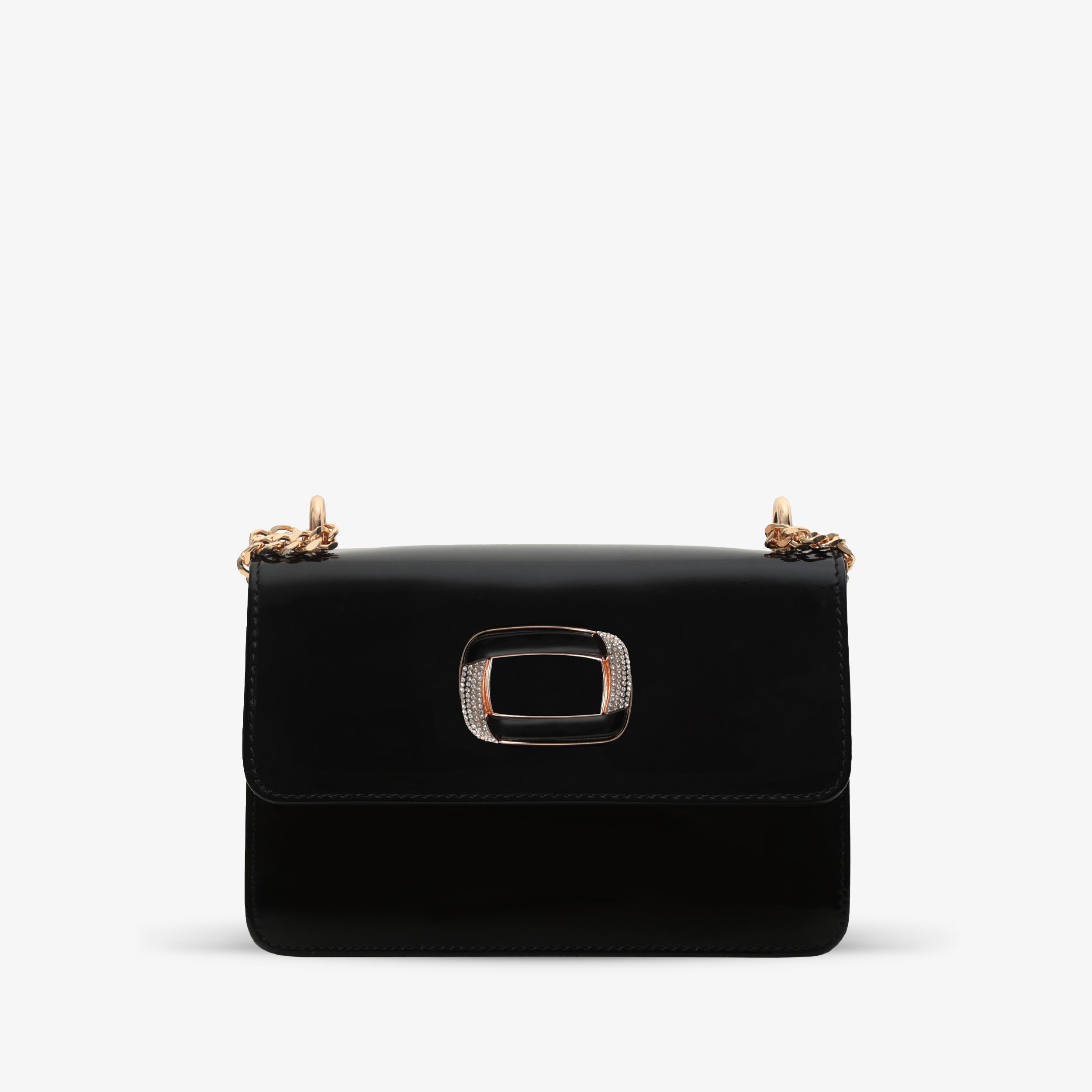 The Ferrara Black Patent Leather Handbag - Vinci Leather