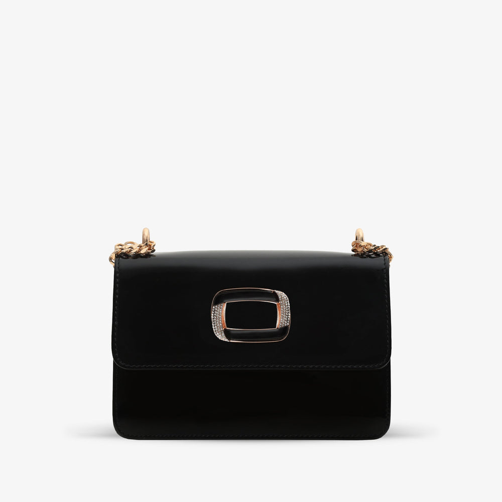 The Ferrara Black Patent Leather Handbag - Vinci Leather