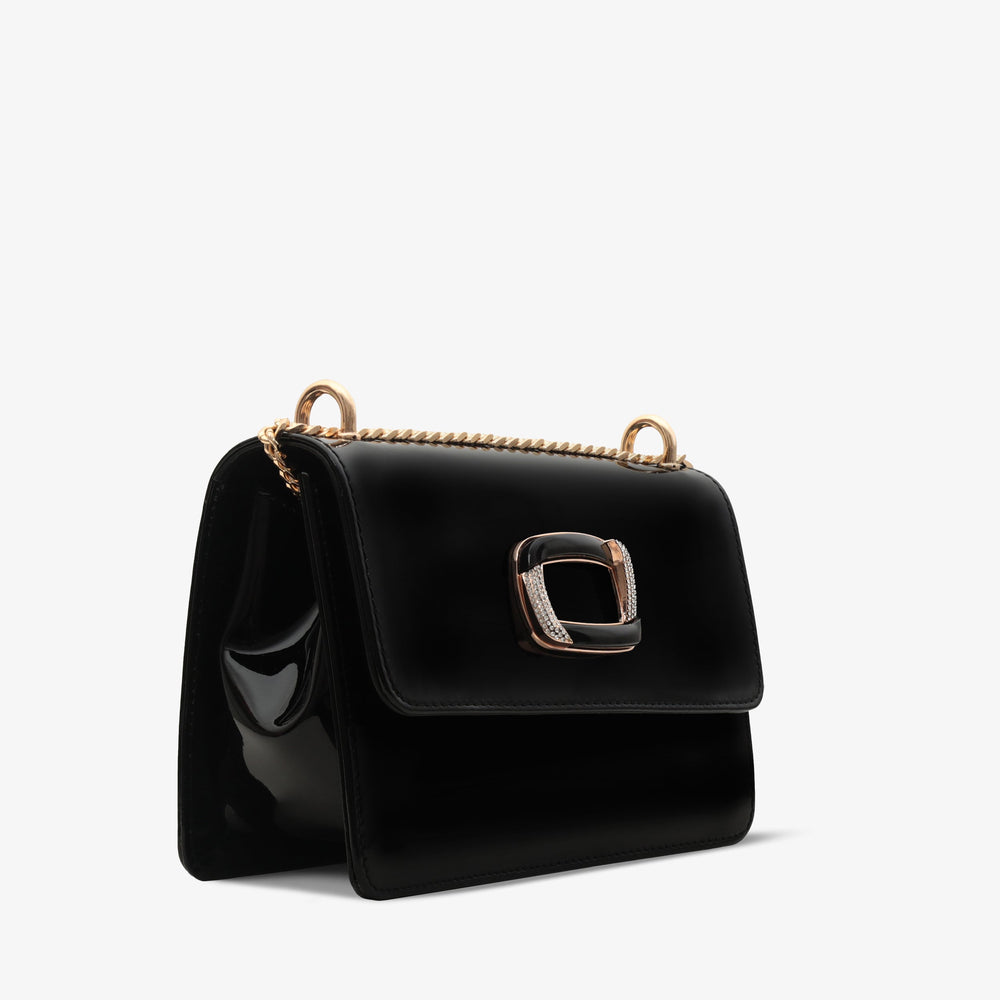 The Ferrara Black Patent Leather Handbag - Vinci Leather