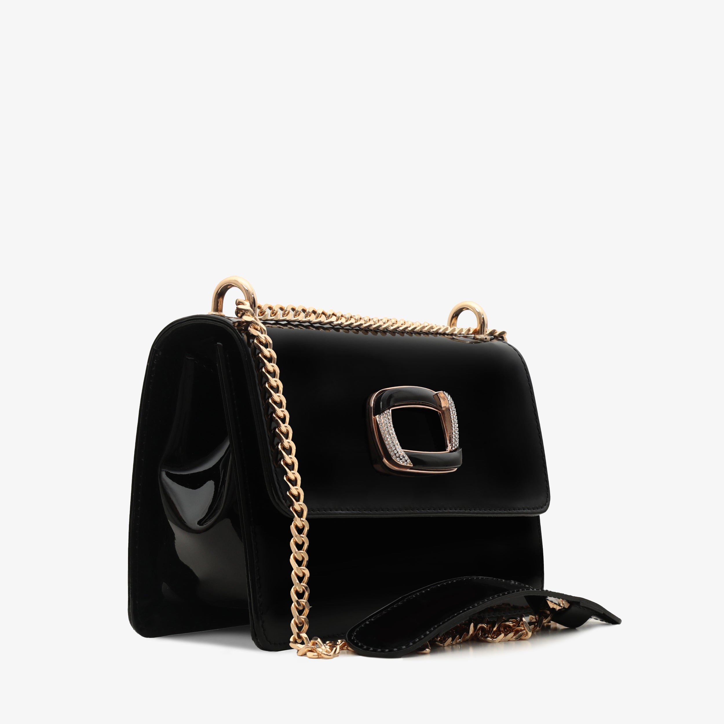 The Ferrara Black Patent Leather Handbag - Vinci Leather
