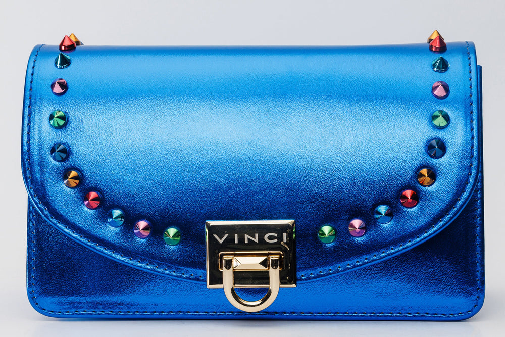 The Caris Sax Blue Leather Handbag - Vinci Leather