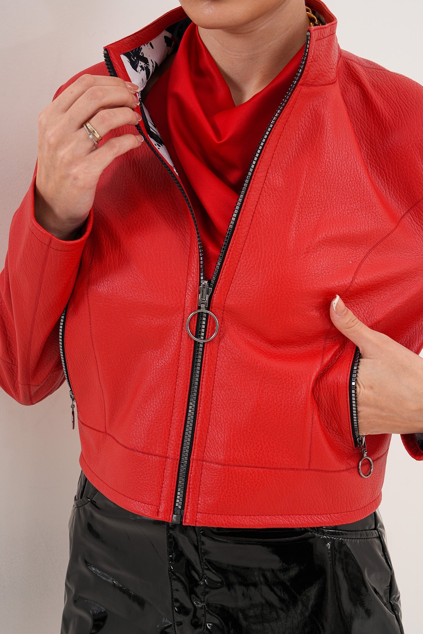 The Elvaris Reversible Red Leather Jacket - Vinci Leather