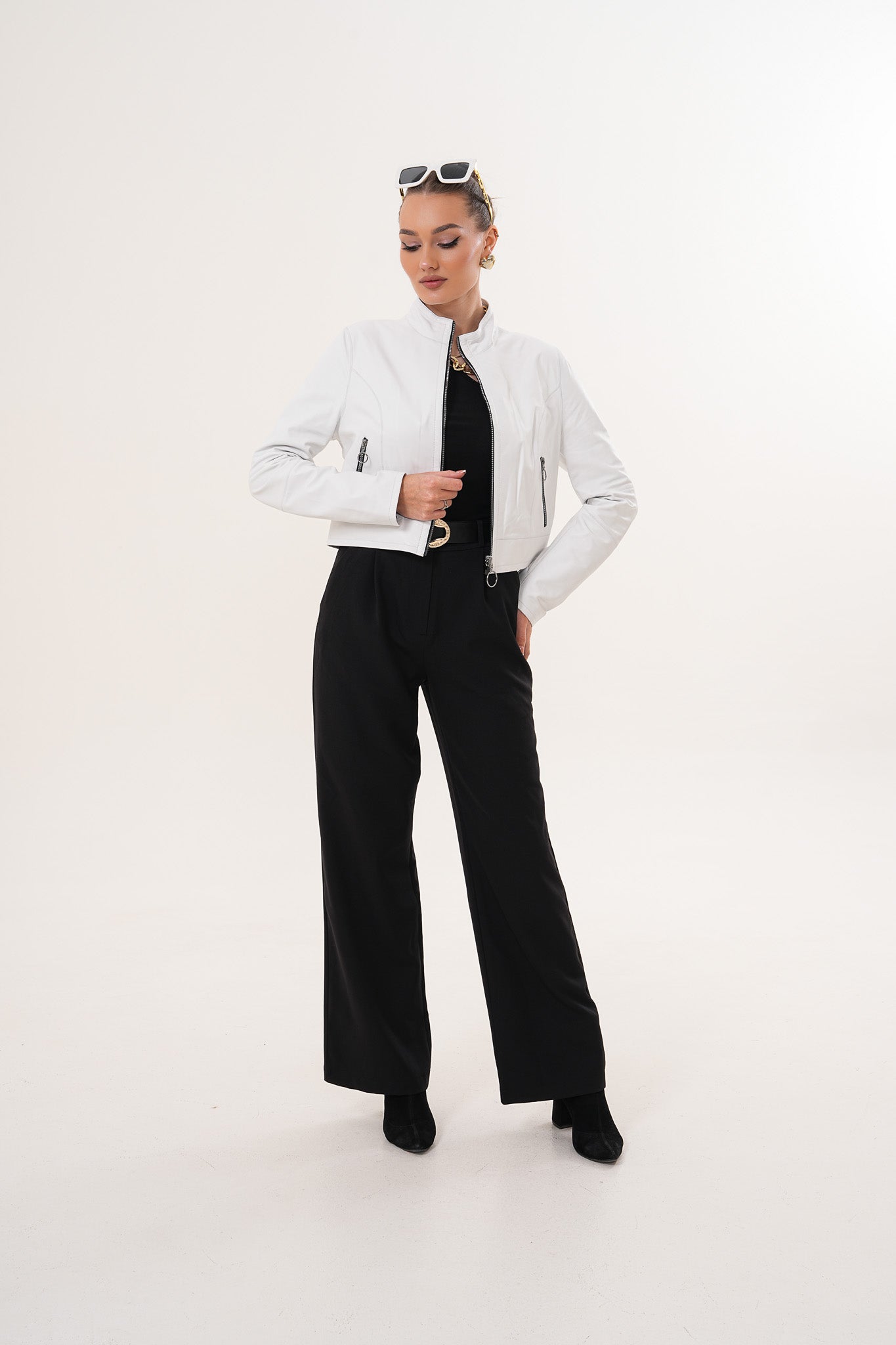 The Elvaris Reversible White Leather Jacket - Vinci Leather