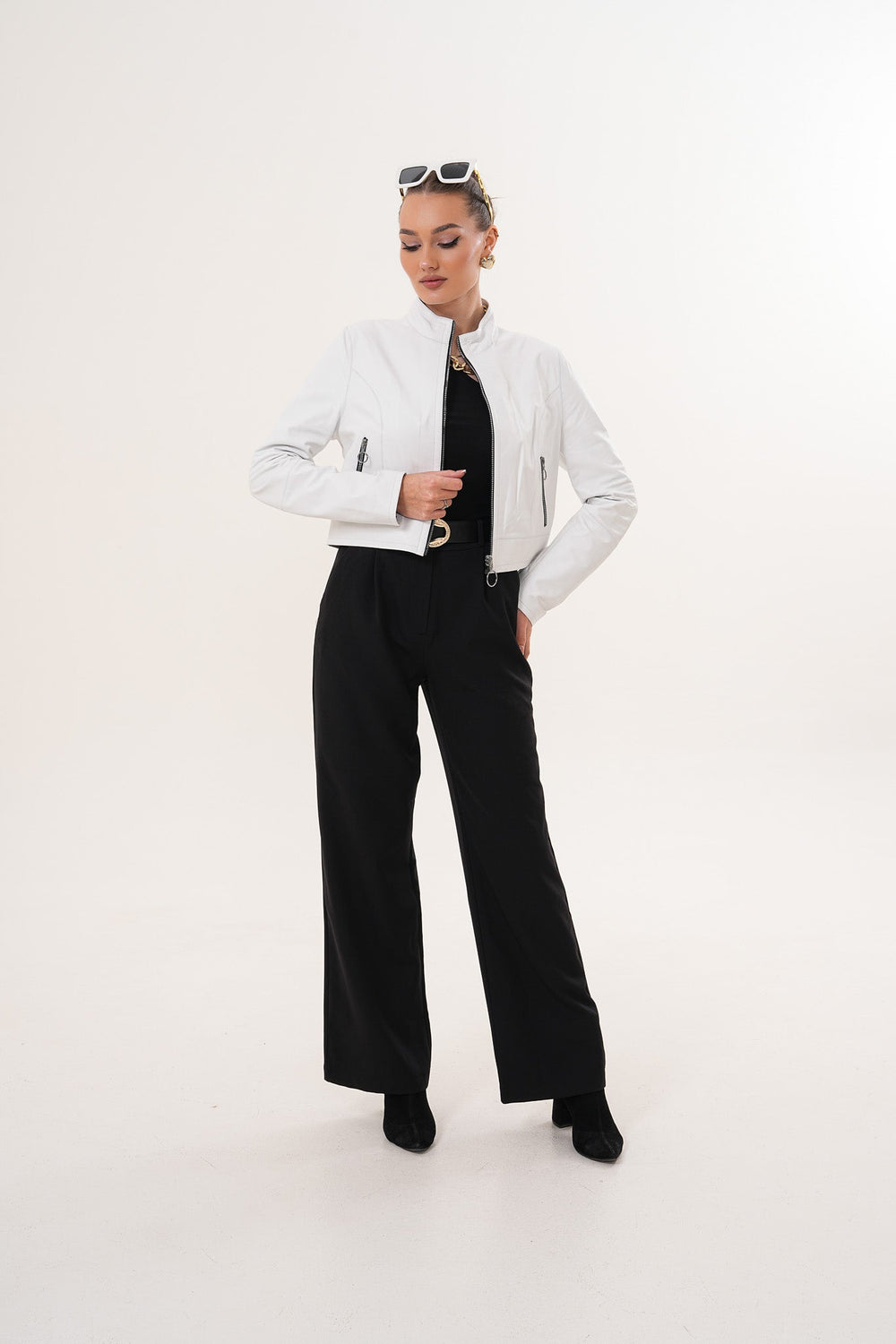 The Elvaris Reversible White Leather Jacket - Vinci Leather