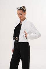 The Elvaris Reversible White Leather Jacket - Vinci Leather