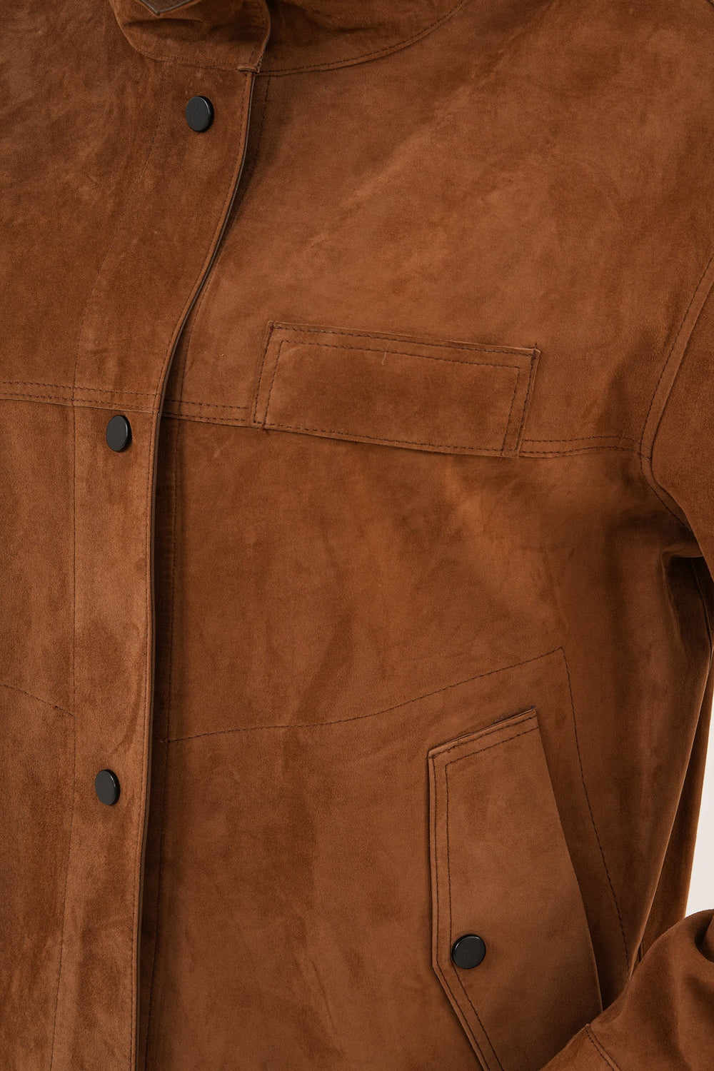 The Ravessa Reversible Brown Suede Leather Jacket - Vinci Leather