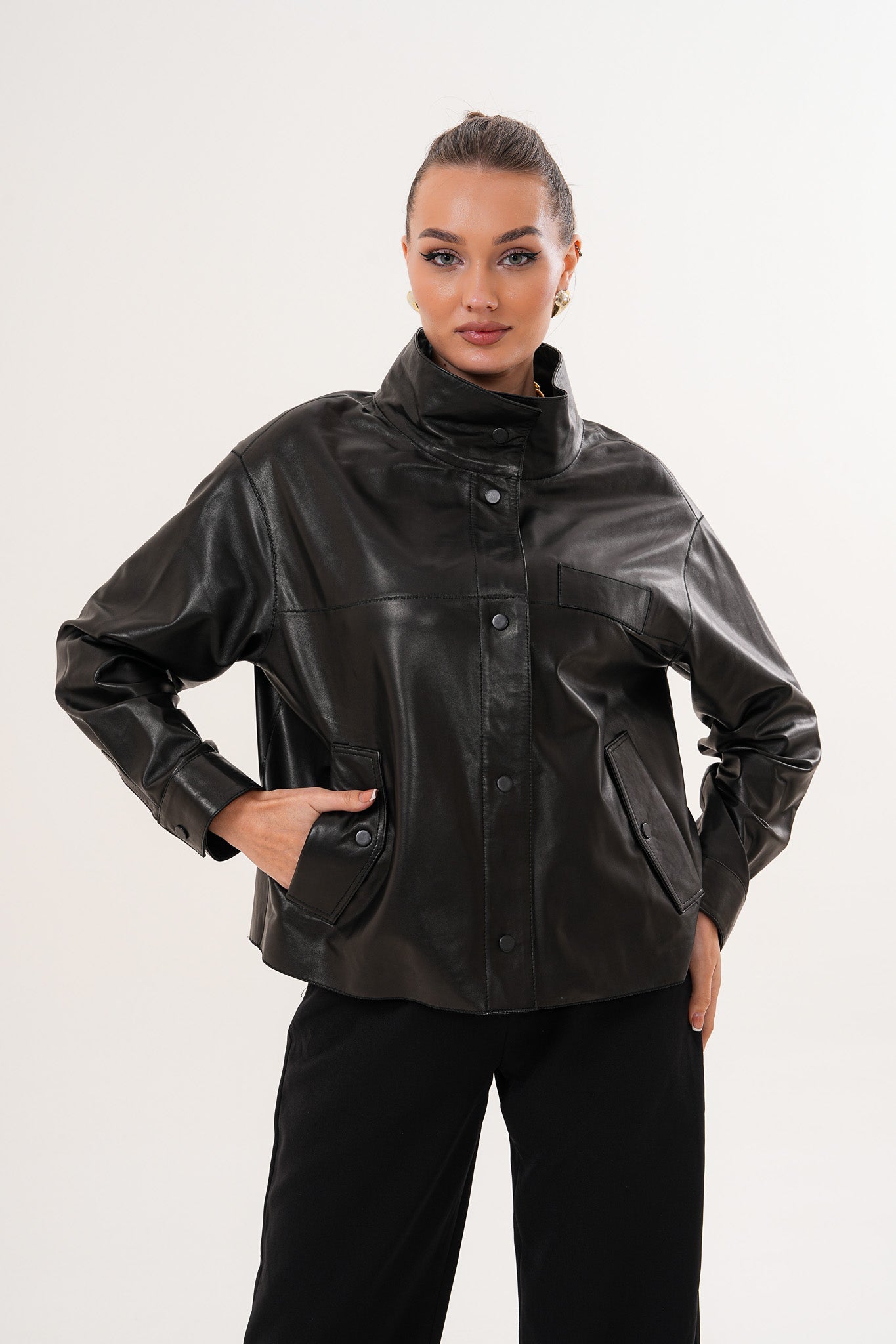 The Ravessa Reversible Black Leather Jacket - Vinci Leather