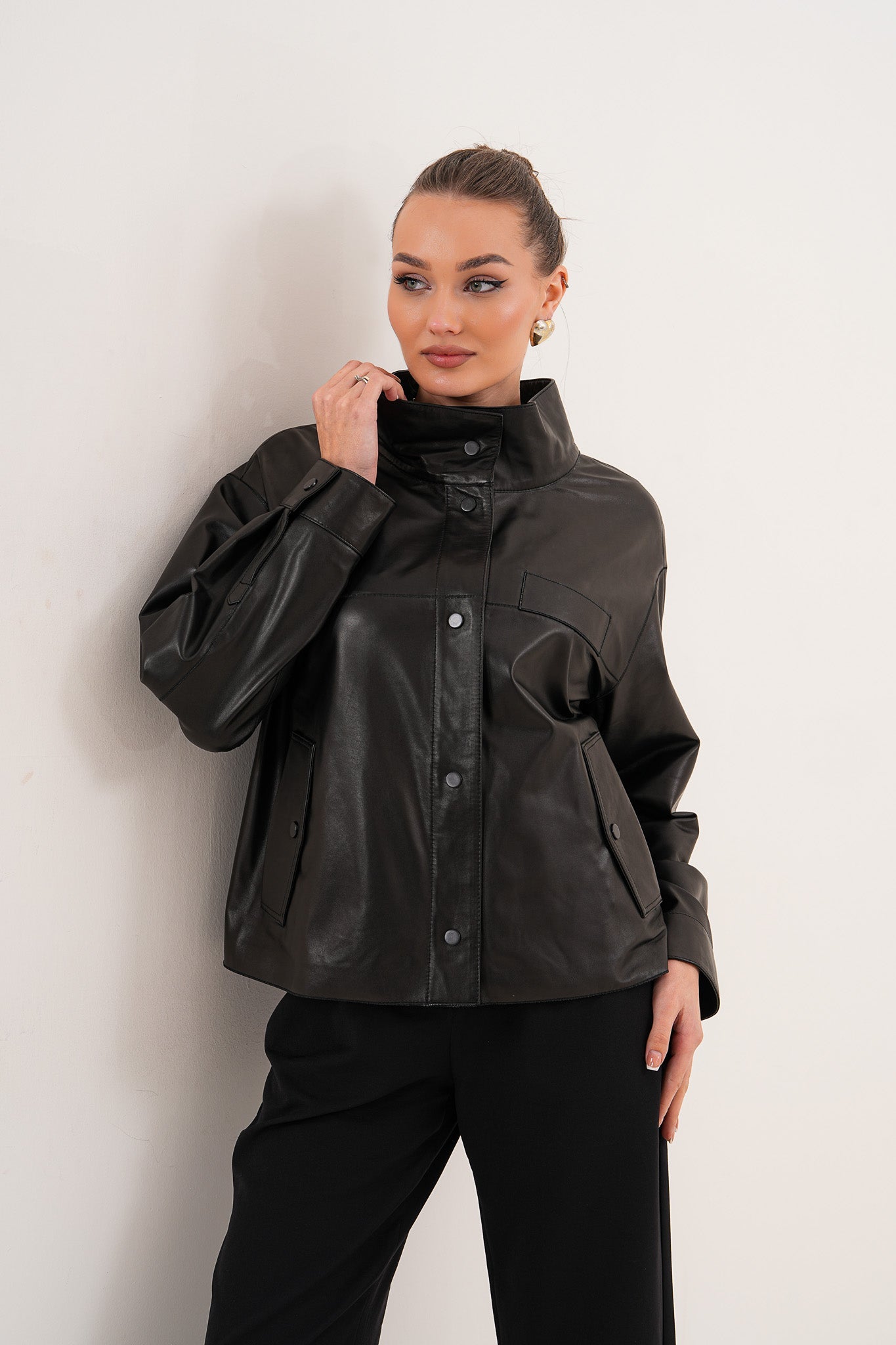 The Ravessa Reversible Black Leather Jacket - Vinci Leather