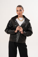 The Ravessa Reversible Black Leather Jacket - Vinci Leather