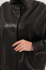 The Ravessa Reversible Black Leather Jacket - Vinci Leather