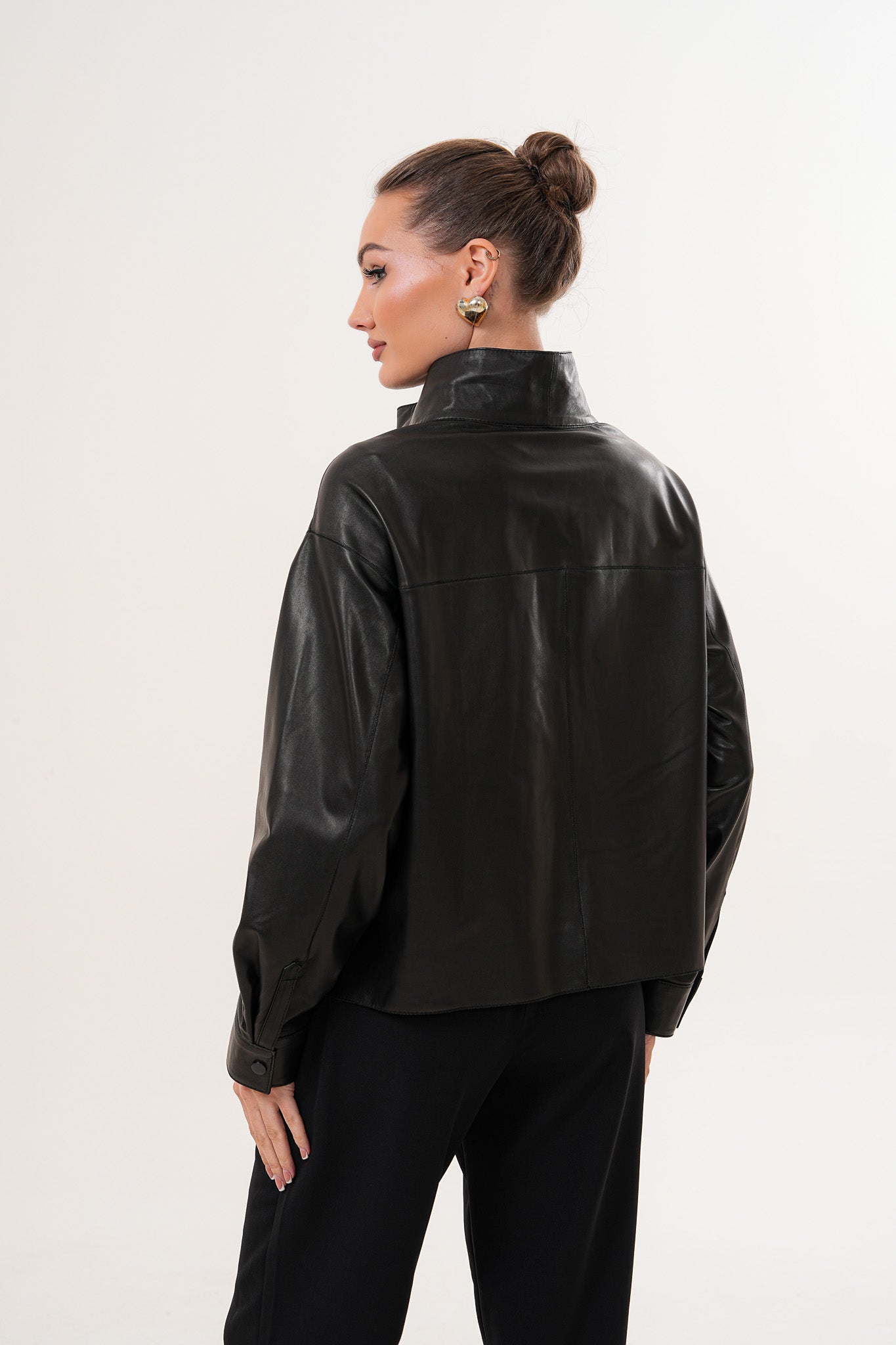 The Ravessa Reversible Black Leather Jacket - Vinci Leather