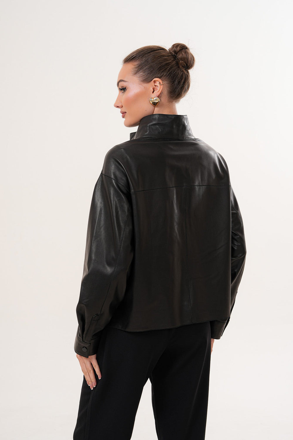 The Ravessa Reversible Black Leather Jacket - Vinci Leather