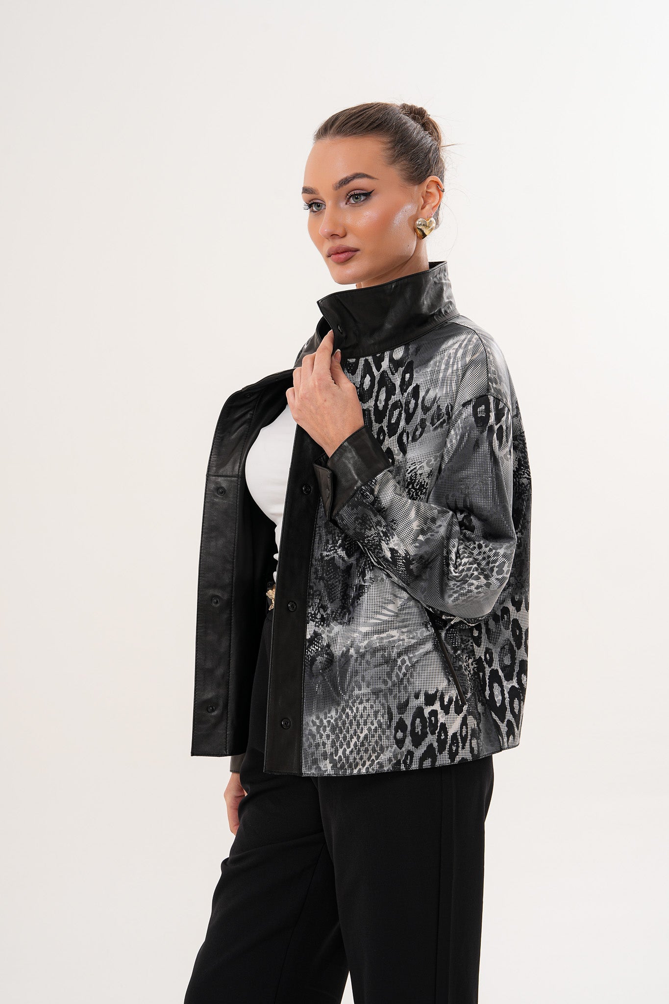 The Ravessa Reversible Black Leather Jacket - Vinci Leather