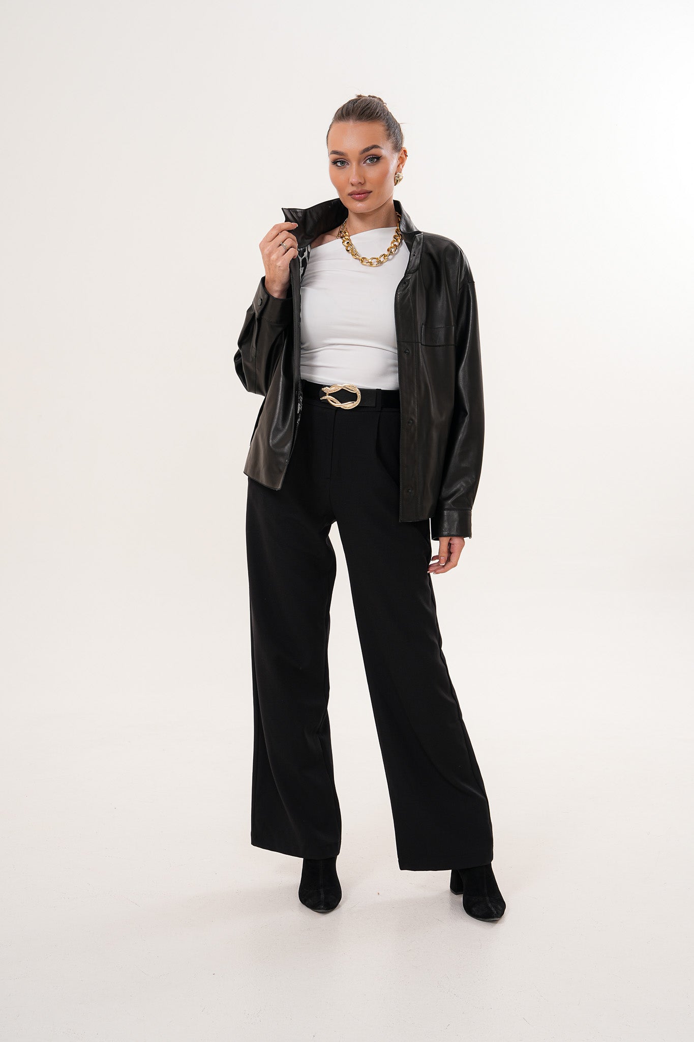 The Ravessa Reversible Black Leather Jacket - Vinci Leather