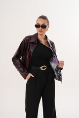 The Elvoria Reversible Burgundy Leather Jacket - Vinci Leather