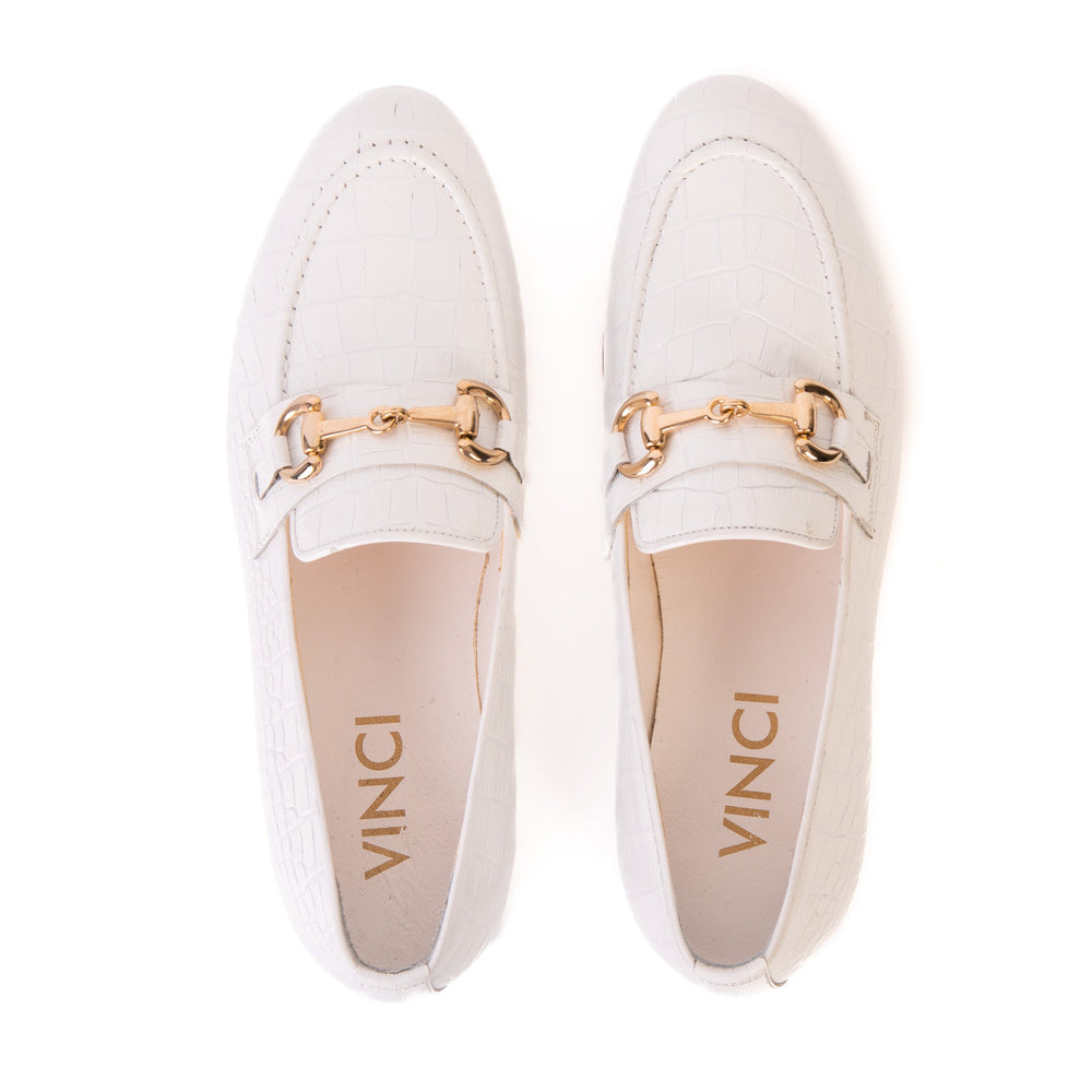 The Monaco White Leather Shoe Bit Loafer - Vinci Leather