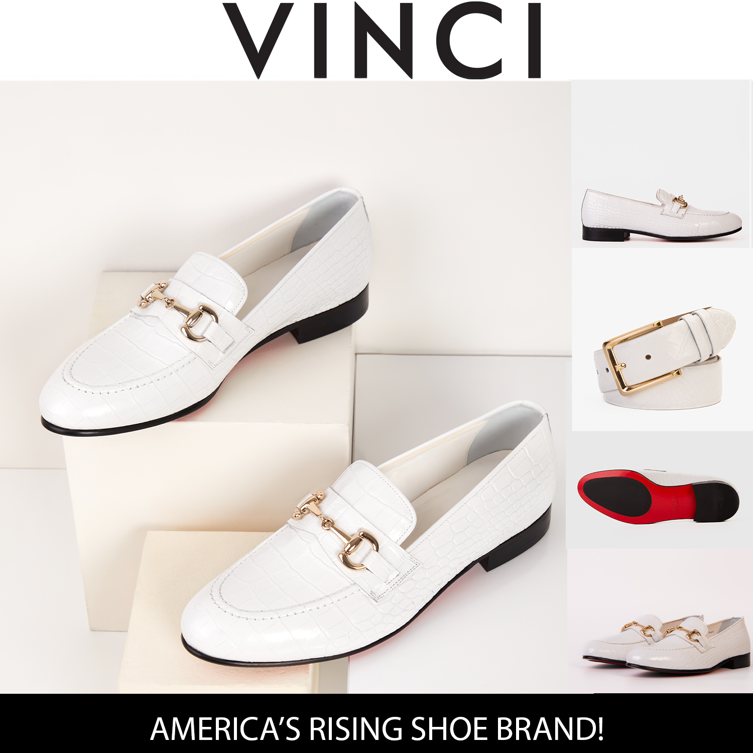 The Monaco White Leather Shoe Bit Loafer - Vinci Leather