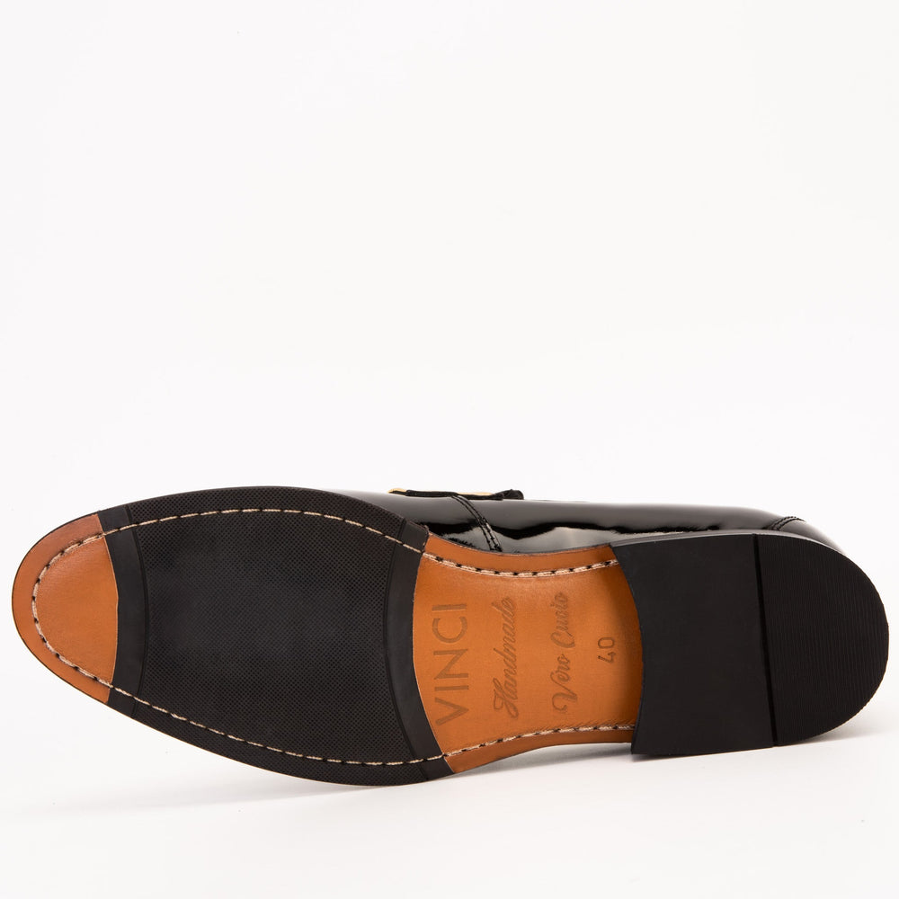 The Imperial Black Gold Leather Dress Shoe - Vinci Leather