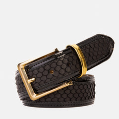 The Imperial Black Leather Belt - Vinci Leather