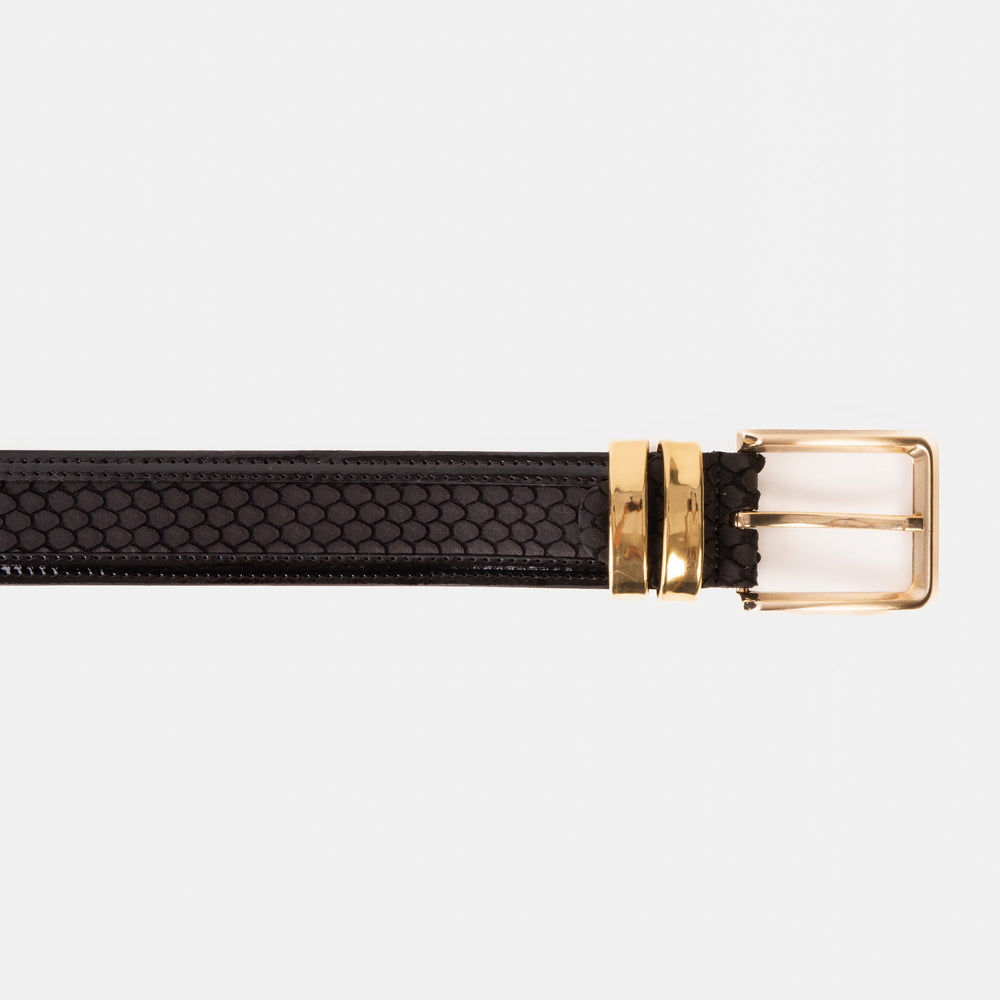 The Imperial Black Leather Belt - Vinci Leather