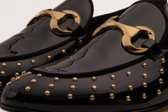 The Jupiter  Shoe Black Spike Leather  Bit Dress Loafer Limited Edition  Shoe - Vinci Leather