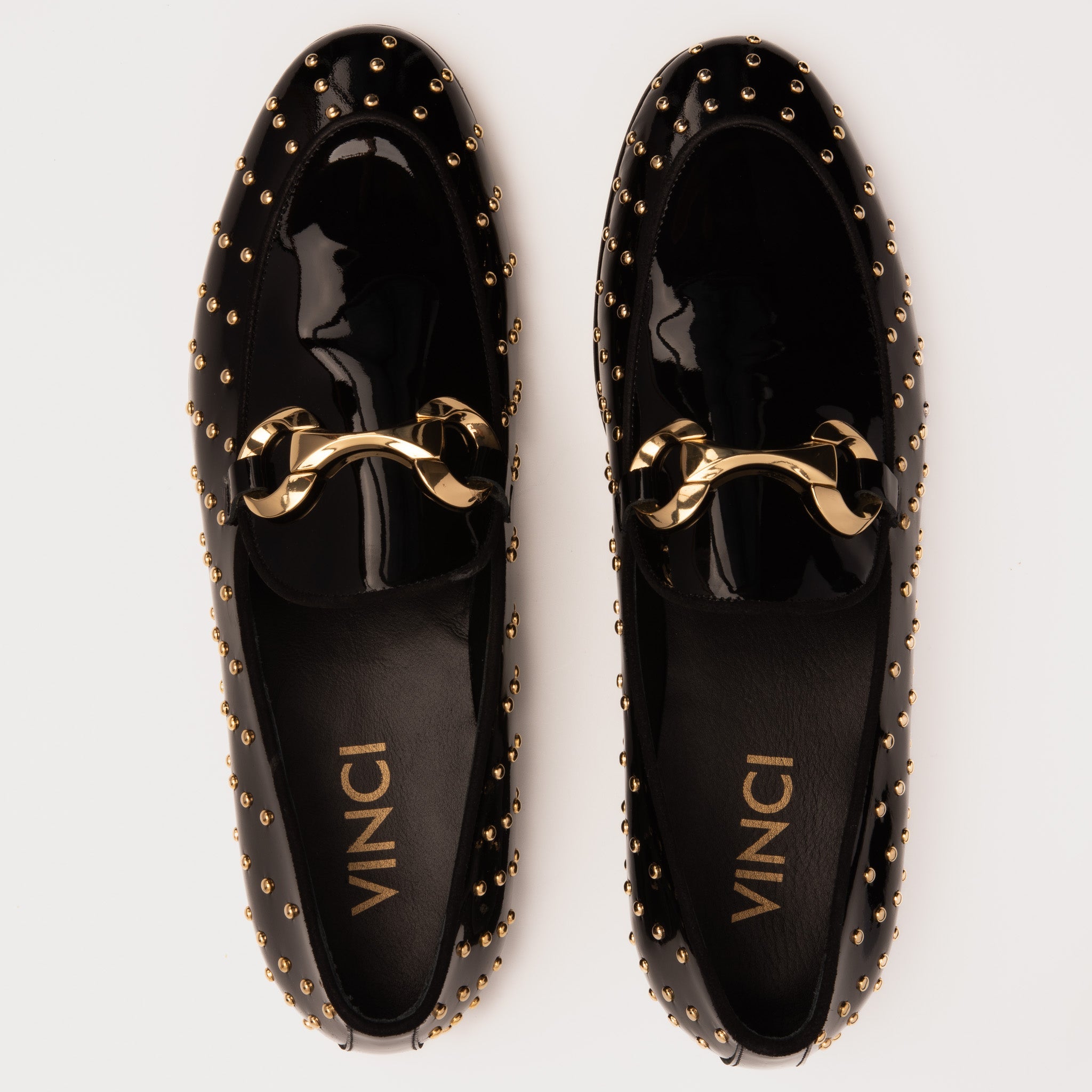 The Jupiter  Shoe Black Spike Leather  Bit Dress Loafer Limited Edition  Shoe - Vinci Leather