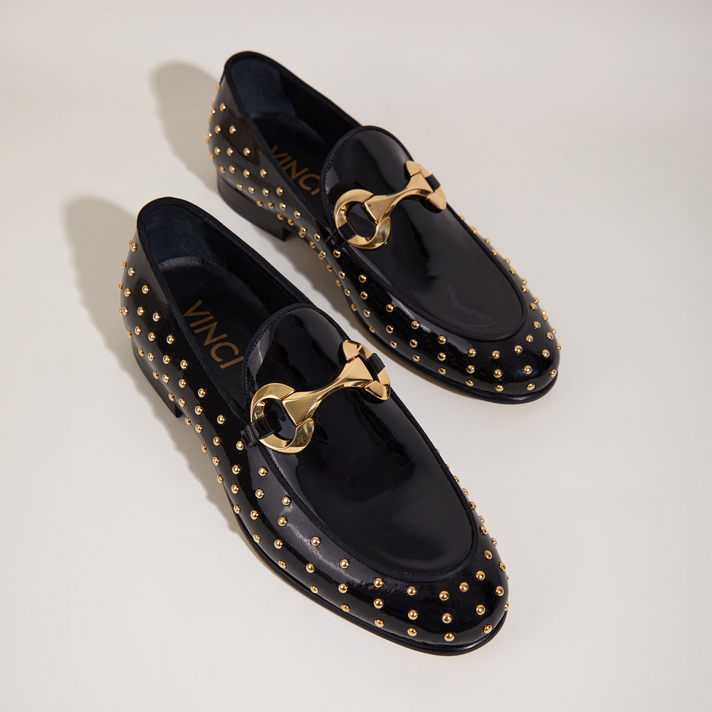 The Jupiter  Shoe Black Spike Leather  Bit Dress Loafer Limited Edition  Shoe - Vinci Leather