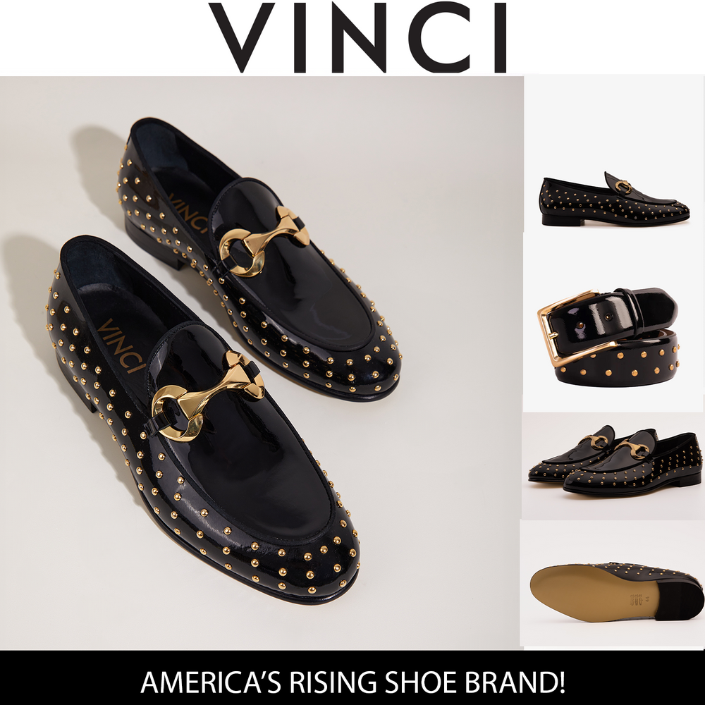 The Jupiter  Shoe Black Spike Leather  Bit Dress Loafer Limited Edition  Shoe - Vinci Leather