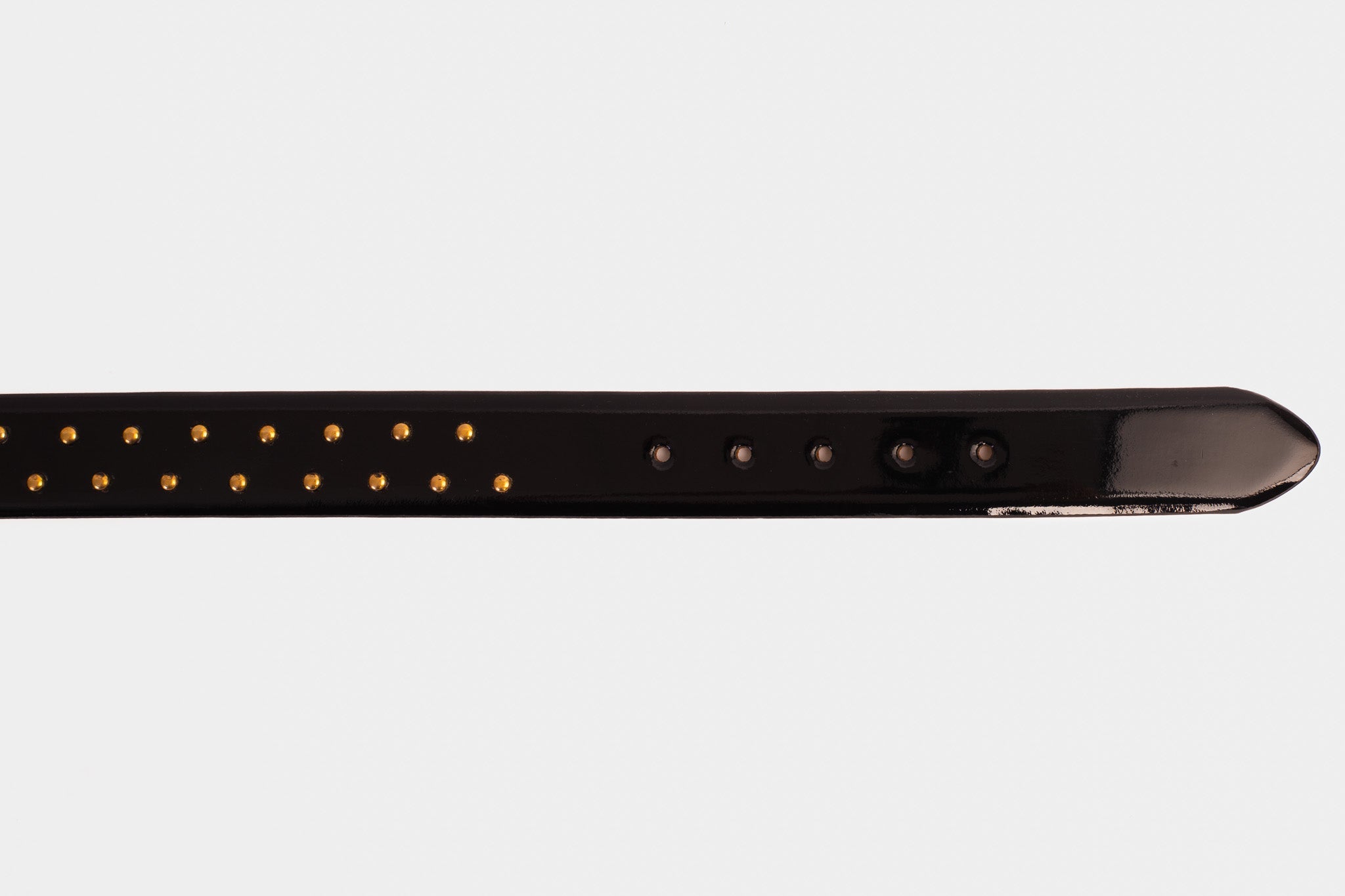 The Jupiter Black Patent Spike Leather Belt - Vinci Leather