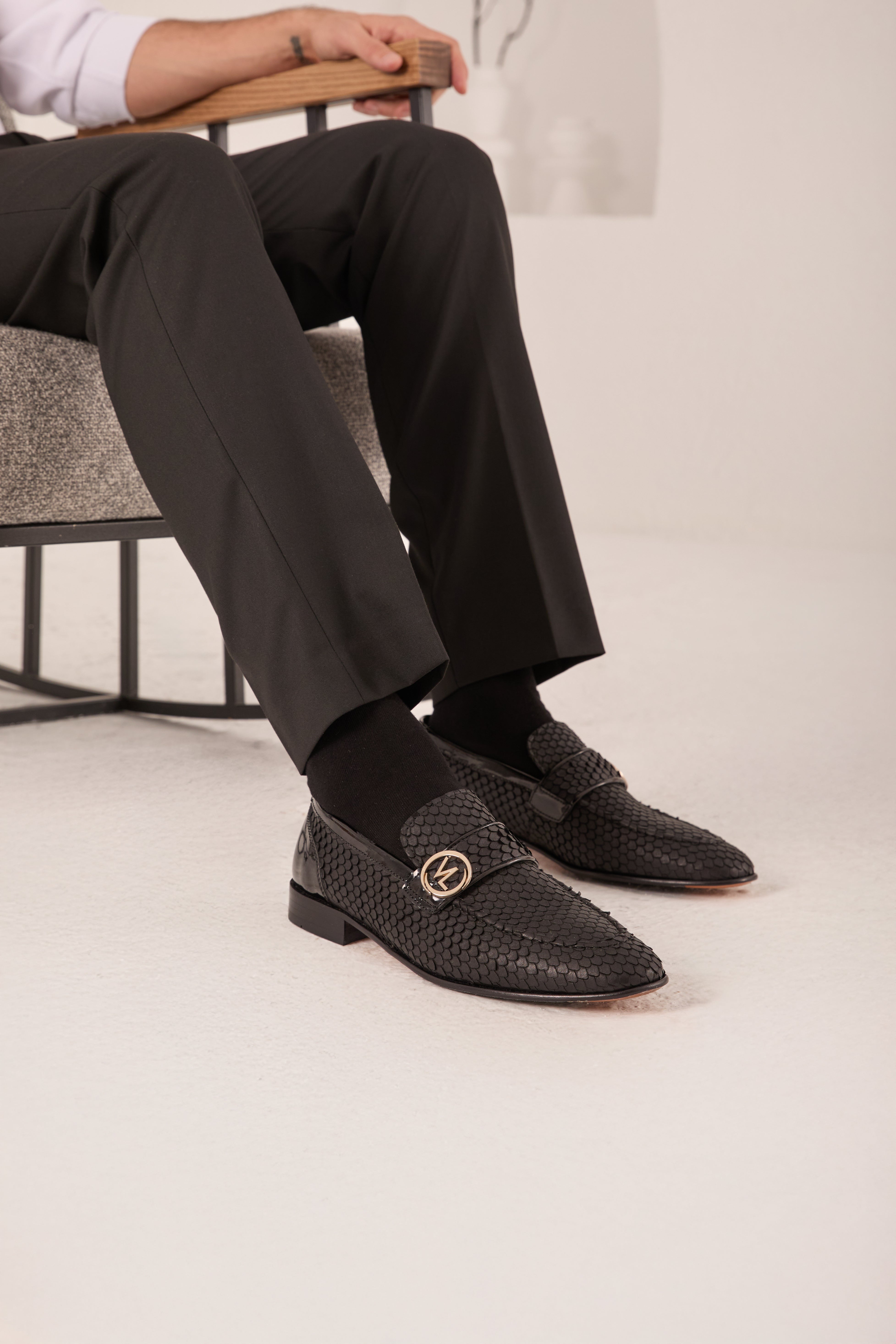 The Monarch Black Leather Dress Shoe - Vinci Leather