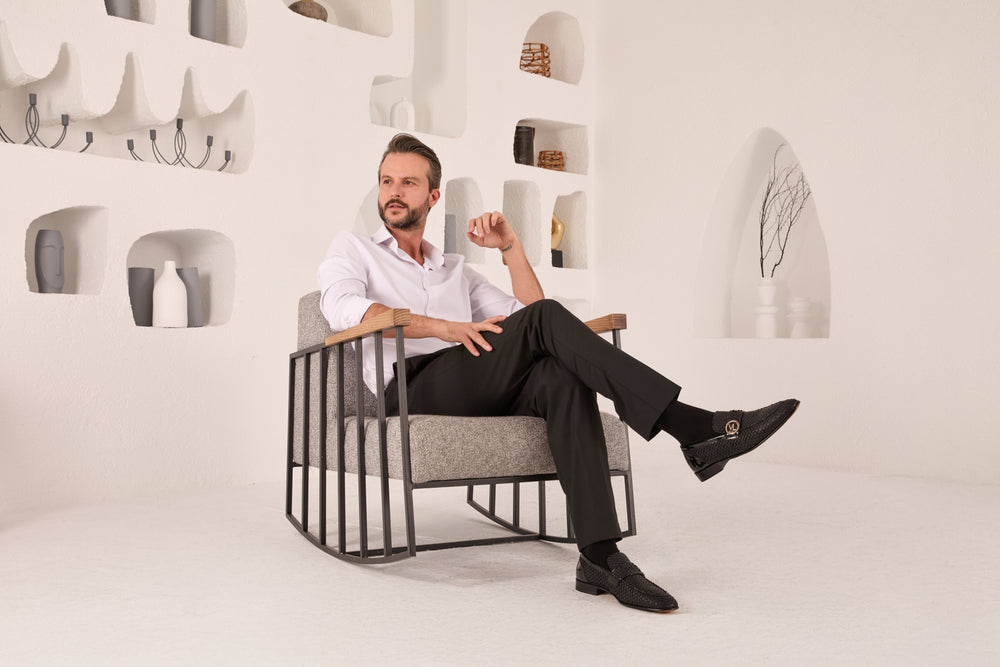 The Monarch Black Leather Dress Shoe - Vinci Leather