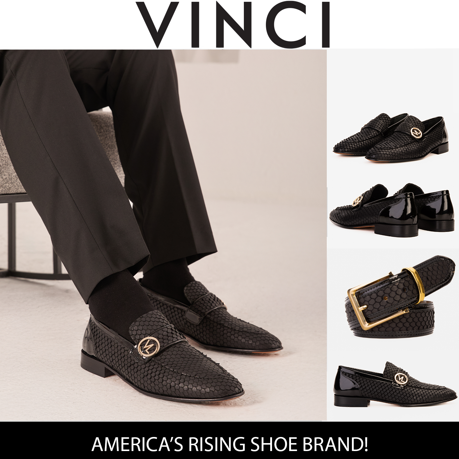 The Monarch Black Leather Dress Shoe - Vinci Leather