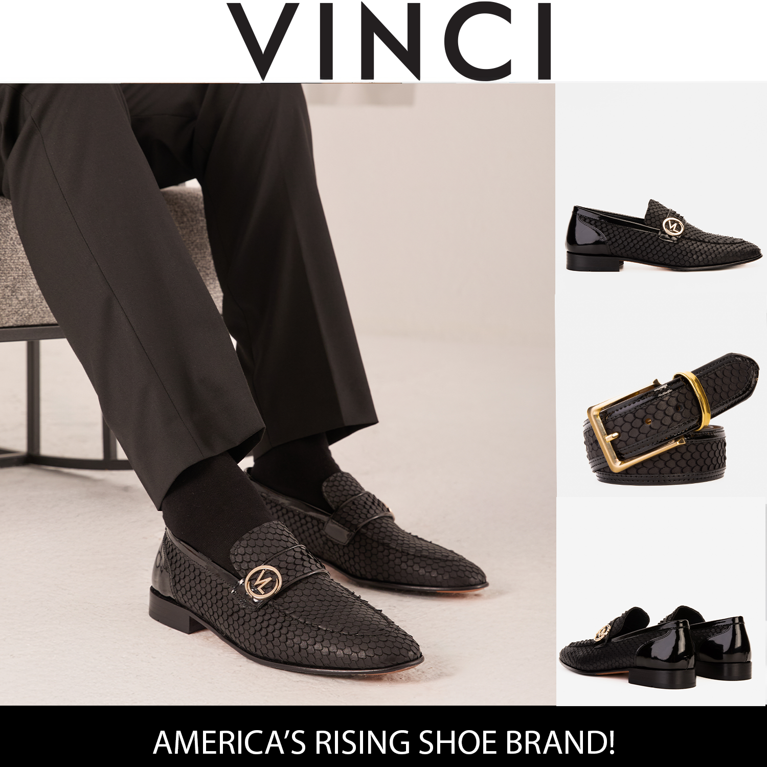 The Monarch Black Leather Dress Shoe - Vinci Leather