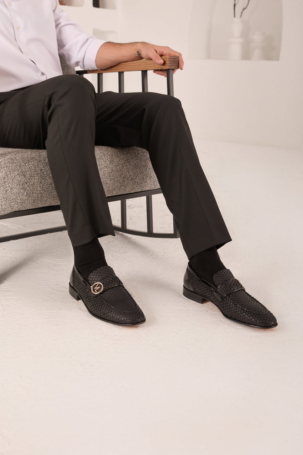 The Monarch Black Leather Dress Shoe - Vinci Leather