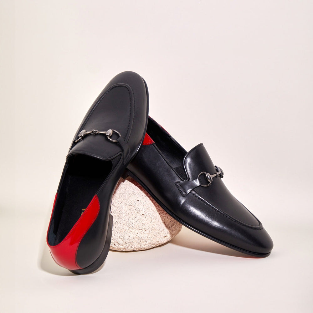 The Maratea Black Leather shoe Bit Loafer  Shoe - Vinci Leather