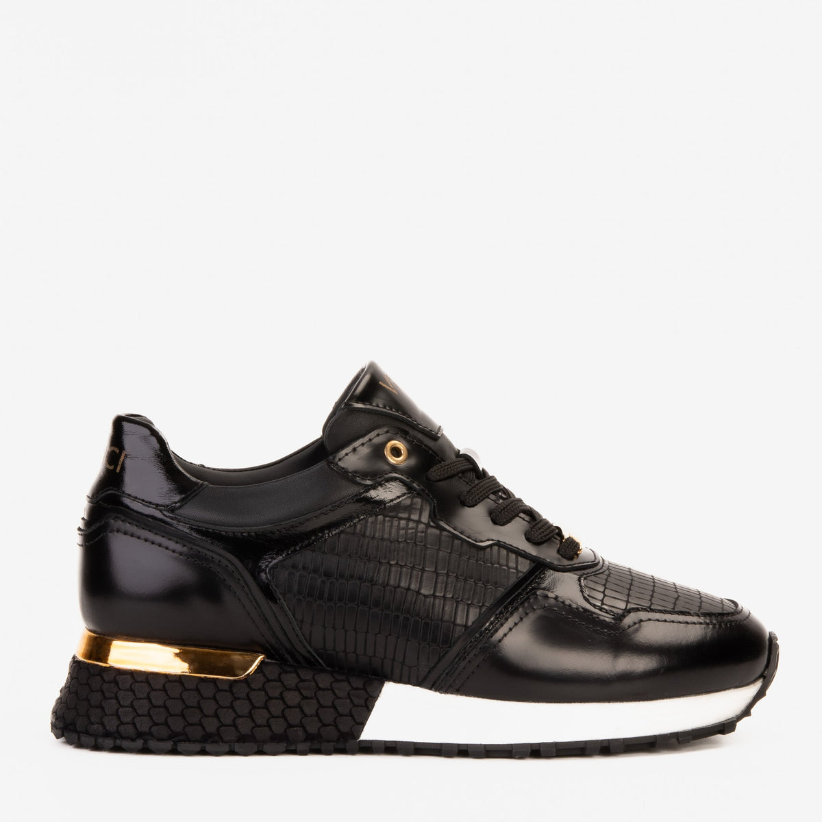 The Empire Black Leather Sneaker - Vinci Leather