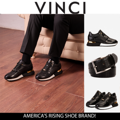 The Empire Black Leather Sneaker - Vinci Leather