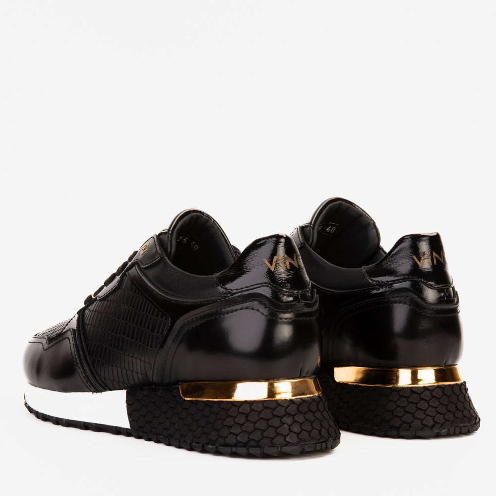 The Empire Black Leather Sneaker - Vinci Leather