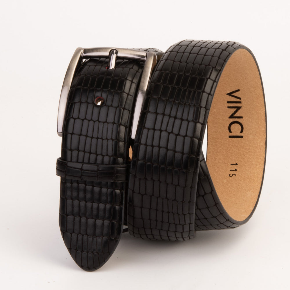 The Empire Black Leather Belt - Vinci Leather
