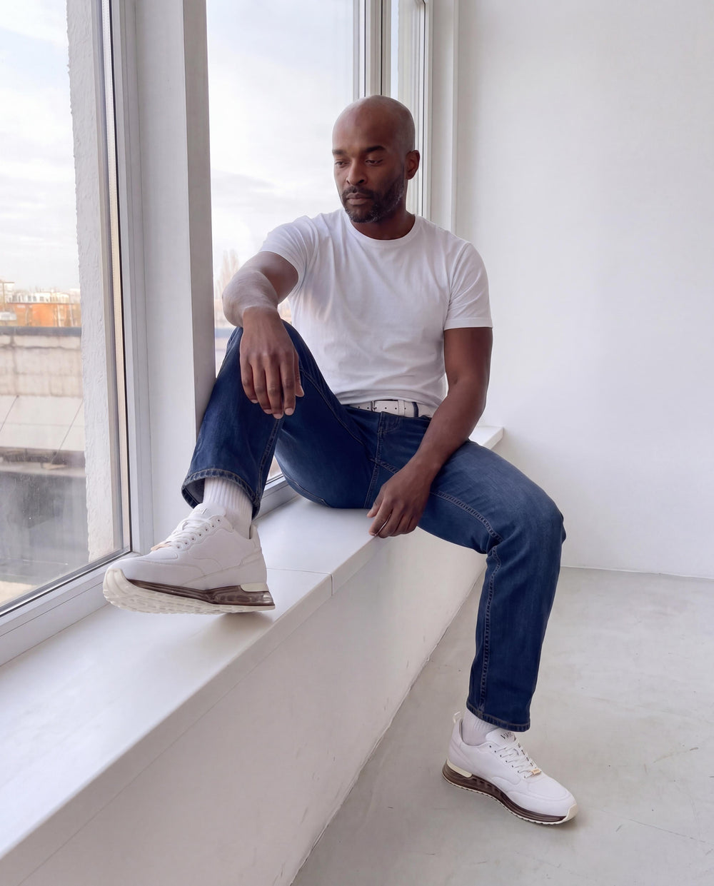 The Lexington White Sneaker - Vinci Leather