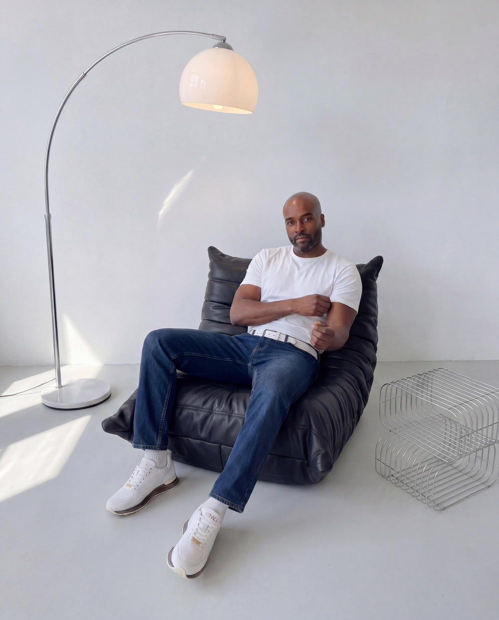 The Lexington White Sneaker - Vinci Leather