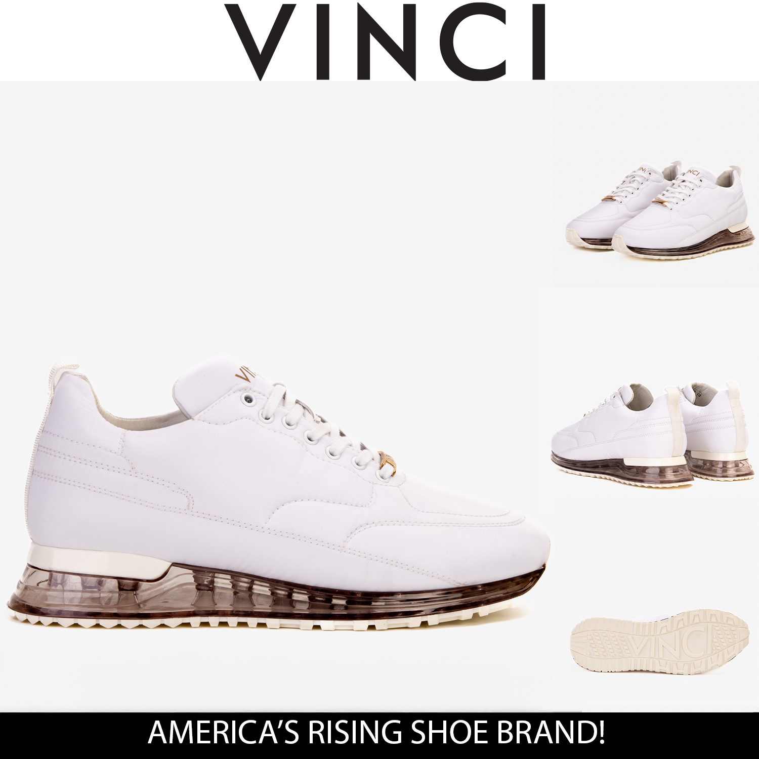 The Lexington White Sneaker - Vinci Leather