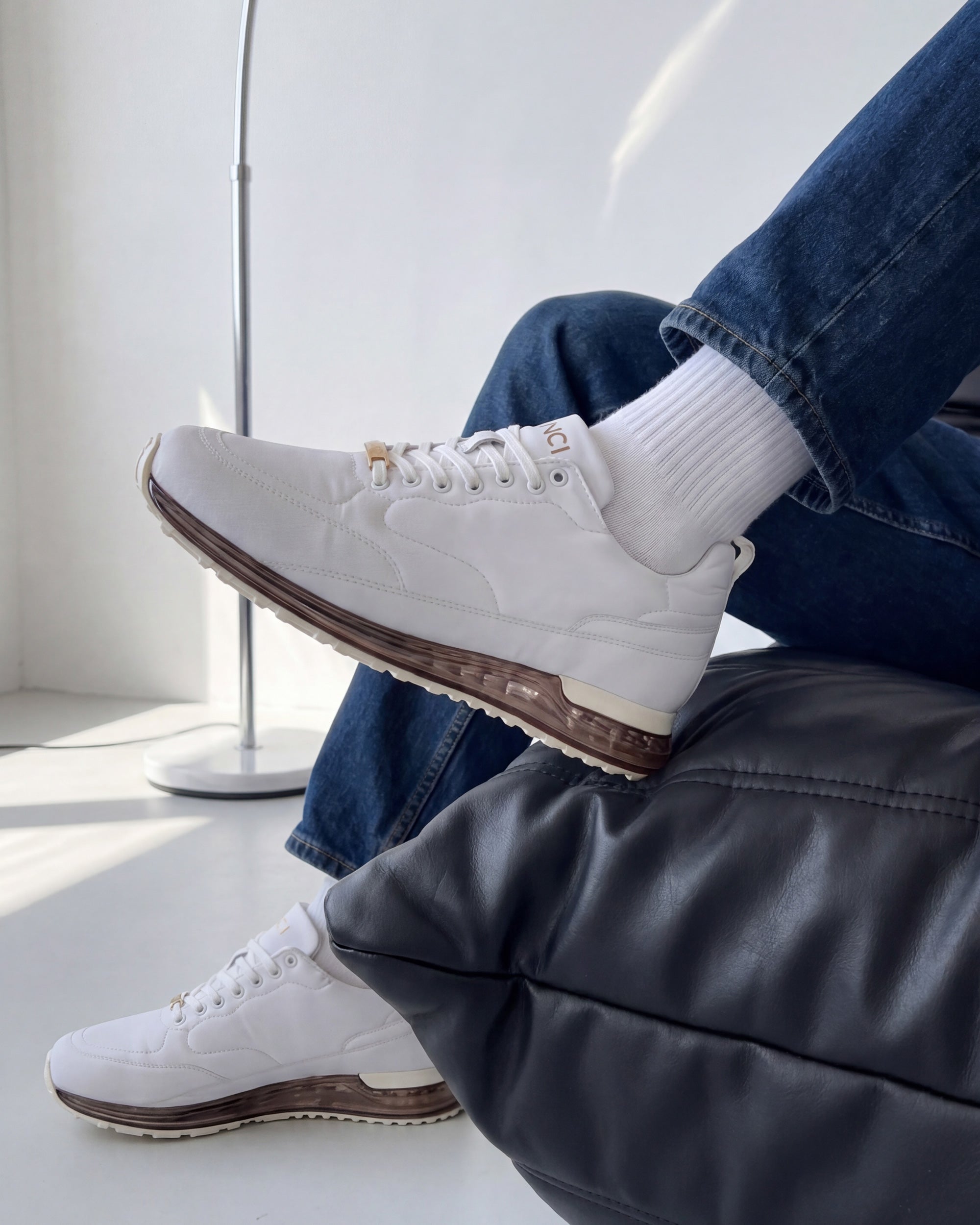 The Lexington White Sneaker - Vinci Leather